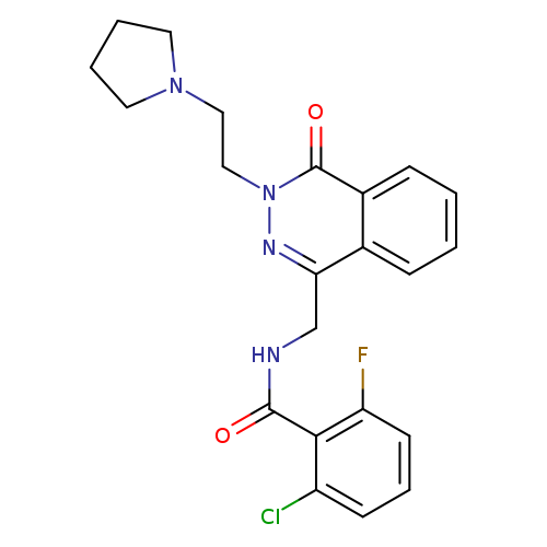 2-chloro-6-fluoro-N-({4-oxo-3-[2-(pyrrolidin-1-yl)ethyl]-3,4-dihydrophthalazin-1-yl}methyl)benzamide
