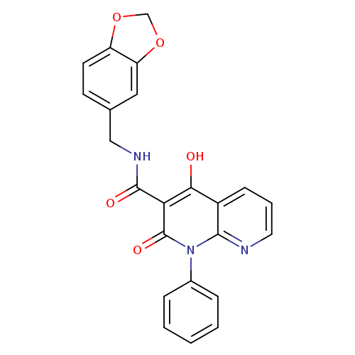 N-[(2H-1,3-benzodioxol-5-yl)methyl]-4-hydroxy-2-oxo-1-phenyl-1,2-dihydro-1,8-naphthyridine-3-carboxamide