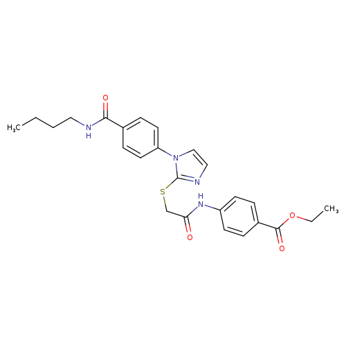ethyl 4-[2-({1-[4-(butylcarbamoyl)phenyl]-1H-imidazol-2-yl}sulfanyl)acetamido]benzoate