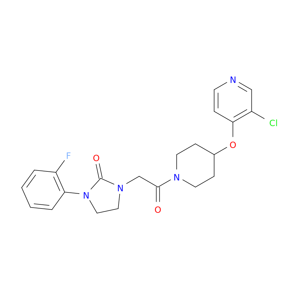 1-(2-{4-[(3-chloropyridin-4-yl)oxy]piperidin-1-yl}-2-oxoethyl)-3-(2-fluorophenyl)imidazolidin-2-one
