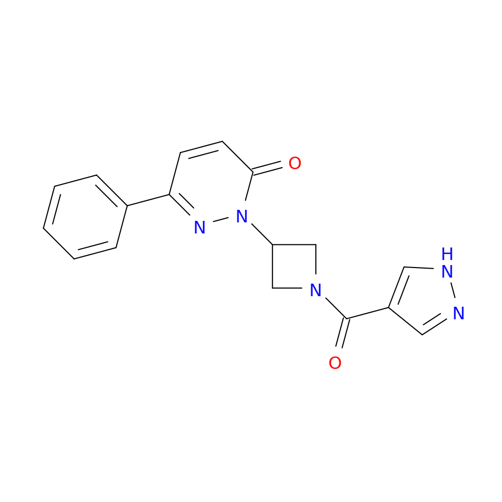 6-phenyl-2-[1-(1H-pyrazole-4-carbonyl)azetidin-3-yl]-2,3-dihydropyridazin-3-one