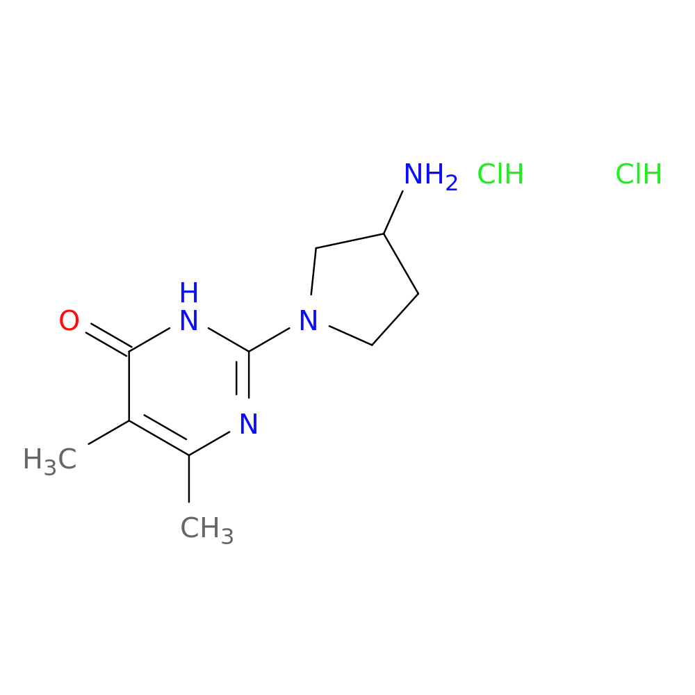 2-(3-aminopyrrolidin-1-yl)-5,6-dimethyl-3,4-dihydropyrimidin-4-one dihydrochloride
