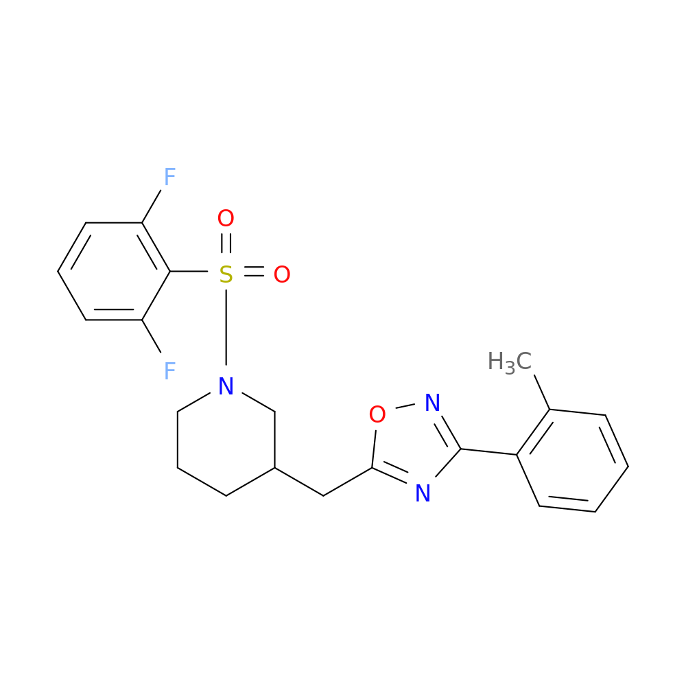 1-(2,6-difluorobenzenesulfonyl)-3-{[3-(2-methylphenyl)-1,2,4-oxadiazol-5-yl]methyl}piperidine
