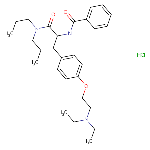N-[2-[4-(2-DIETHYLAMINOETHOXY)PHENYL]-1-(DIPROPYLCARBAMOYL)ETHYL]BENZAMIDE HYDROCHLORIDE