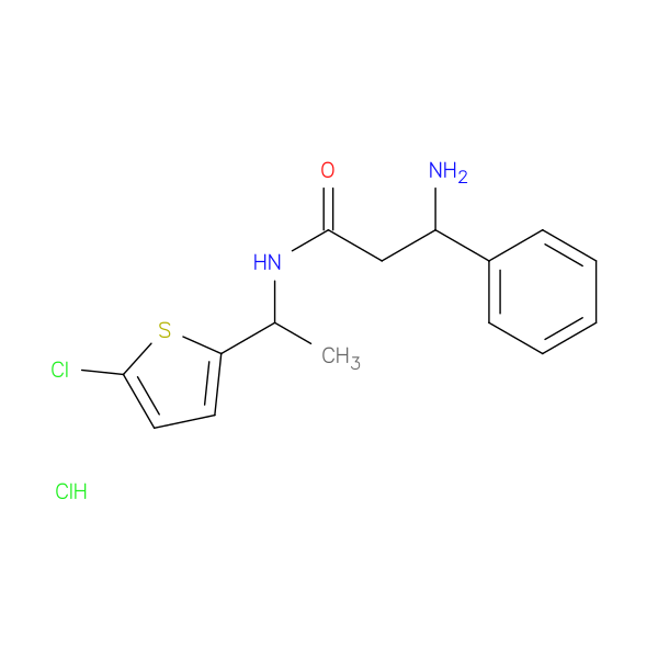3-amino-N-[1-(5-chlorothiophen-2-yl)ethyl]-3-phenylpropanamide hydrochloride