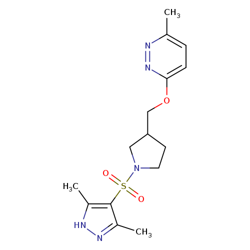 3-({1-[(3,5-dimethyl-1H-pyrazol-4-yl)sulfonyl]pyrrolidin-3-yl}methoxy)-6-methylpyridazine