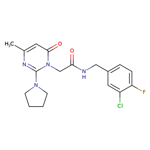 N-[(3-chloro-4-fluorophenyl)methyl]-2-[4-methyl-6-oxo-2-(pyrrolidin-1-yl)-1,6-dihydropyrimidin-1-yl]acetamide