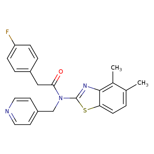 N-(4,5-dimethyl-1,3-benzothiazol-2-yl)-2-(4-fluorophenyl)-N-[(pyridin-4-yl)methyl]acetamide