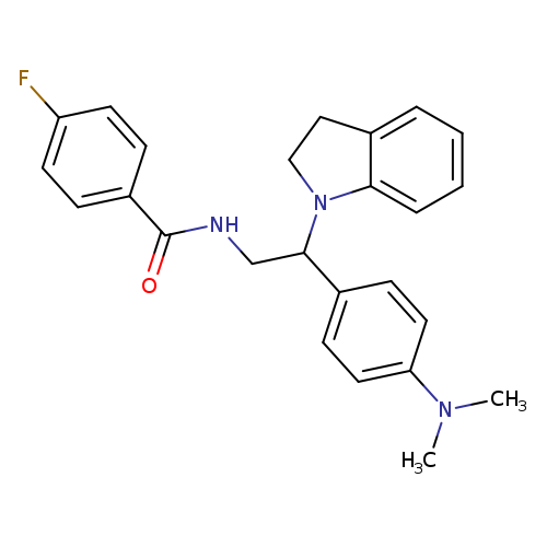 N-[2-(2,3-dihydro-1H-indol-1-yl)-2-[4-(dimethylamino)phenyl]ethyl]-4-fluorobenzamide