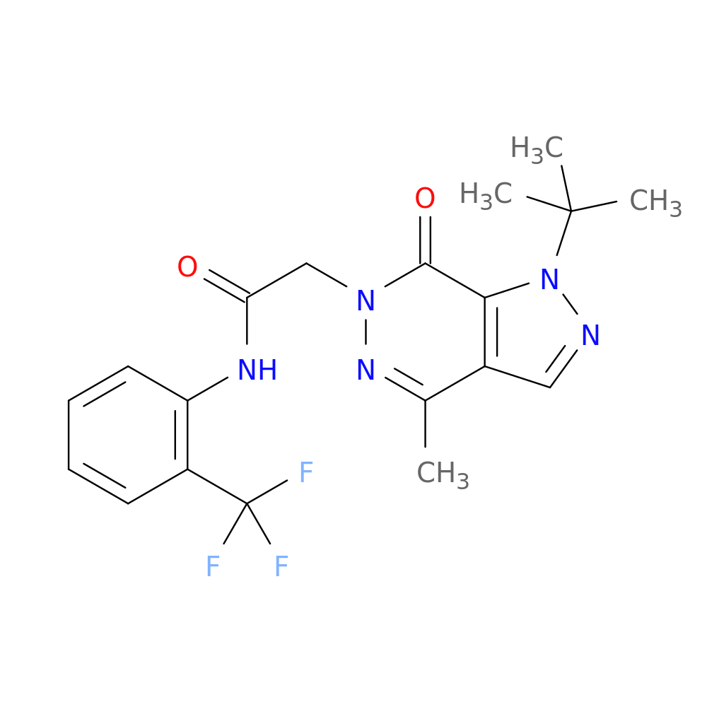 2-{1-tert-butyl-4-methyl-7-oxo-1H,6H,7H-pyrazolo[3,4-d]pyridazin-6-yl}-N-[2-(trifluoromethyl)phenyl]acetamide
