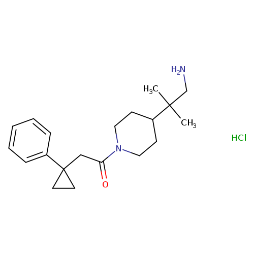 1-[4-(1-amino-2-methylpropan-2-yl)piperidin-1-yl]-2-(1-phenylcyclopropyl)ethan-1-one hydrochloride
