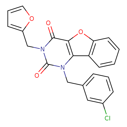 3-[(3-chlorophenyl)methyl]-5-[(furan-2-yl)methyl]-8-oxa-3,5-diazatricyclo[7.4.0.0^{2,7}]trideca-1(9),2(7),10,12-tetraene-4,6-dione