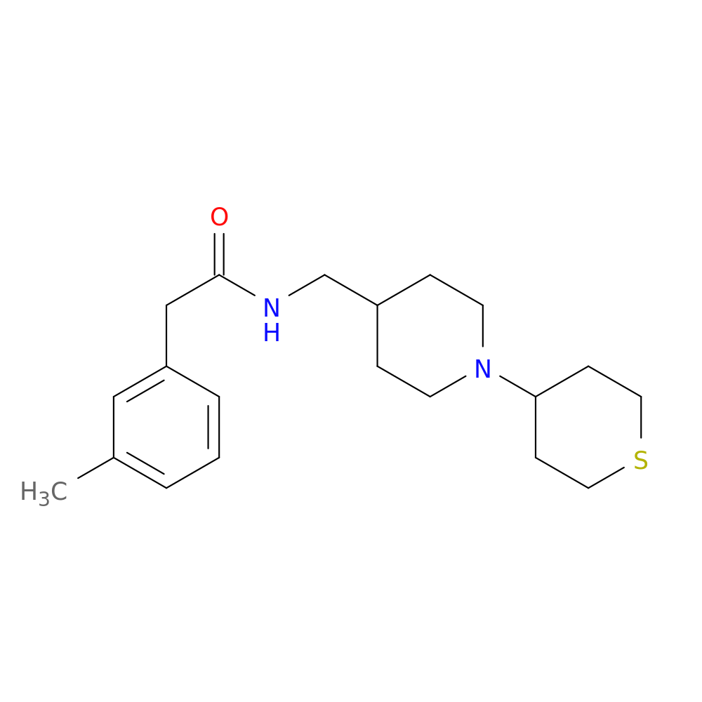 2-(3-methylphenyl)-N-{[1-(thian-4-yl)piperidin-4-yl]methyl}acetamide