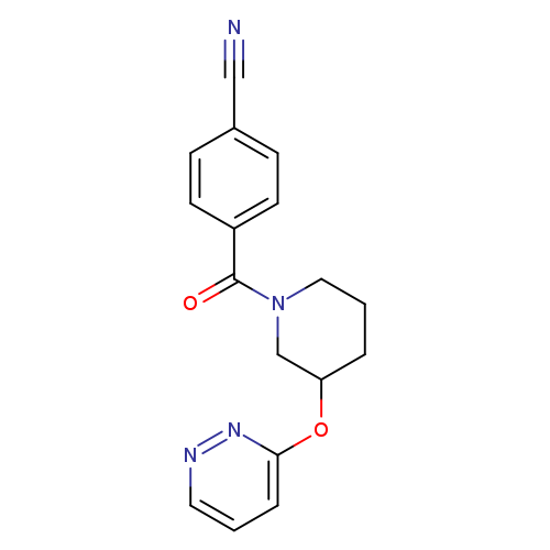 4-[3-(pyridazin-3-yloxy)piperidine-1-carbonyl]benzonitrile
