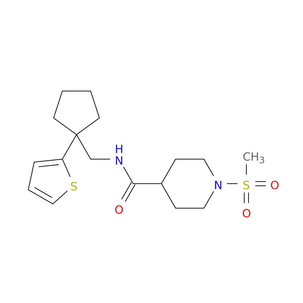 1-methanesulfonyl-N-{[1-(thiophen-2-yl)cyclopentyl]methyl}piperidine-4-carboxamide
