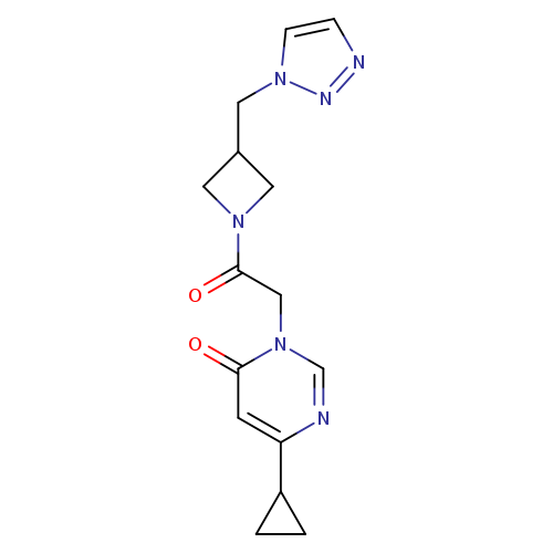 6-cyclopropyl-3-(2-oxo-2-{3-[(1H-1,2,3-triazol-1-yl)methyl]azetidin-1-yl}ethyl)-3,4-dihydropyrimidin-4-one