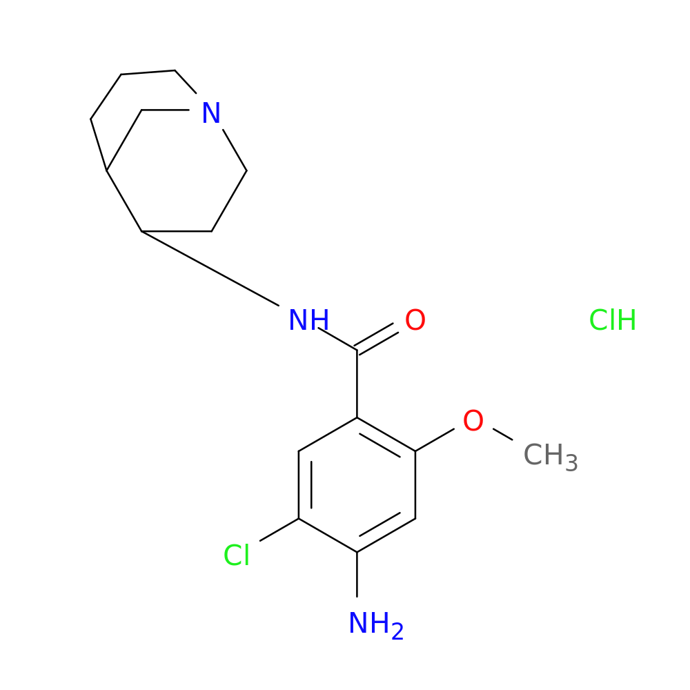 Benzamide,4-amino-N-(1R,4S,5R)-1-azabicyclo[3.3.1]non-4-yl-5-chloro-2-methoxy-, monohydrochloride, rel-