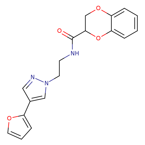 N-{2-[4-(furan-2-yl)-1H-pyrazol-1-yl]ethyl}-2,3-dihydro-1,4-benzodioxine-2-carboxamide