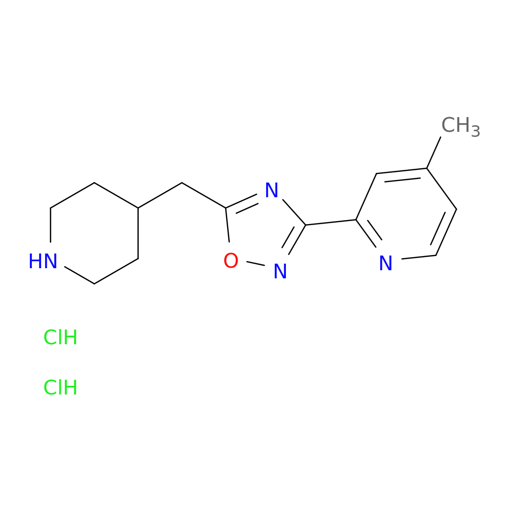 4-methyl-2-{5-[(piperidin-4-yl)methyl]-1,2,4-oxadiazol-3-yl}pyridine dihydrochloride