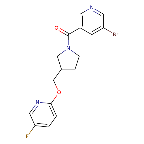 3-bromo-5-(3-{[(5-fluoropyridin-2-yl)oxy]methyl}pyrrolidine-1-carbonyl)pyridine