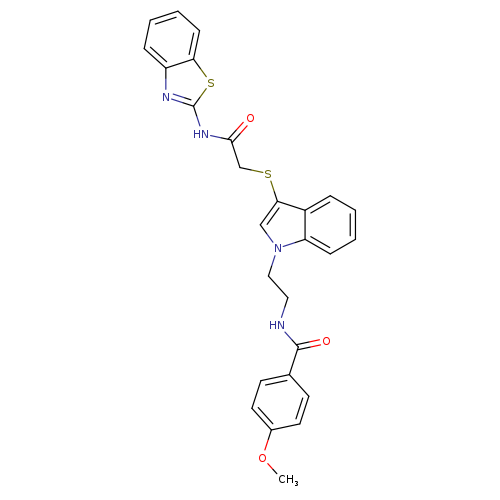 N-{2-[3-({[(1,3-benzothiazol-2-yl)carbamoyl]methyl}sulfanyl)-1H-indol-1-yl]ethyl}-4-methoxybenzamide
