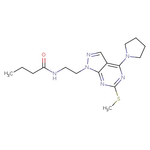 N-{2-[6-(methylsulfanyl)-4-(pyrrolidin-1-yl)-1H-pyrazolo[3,4-d]pyrimidin-1-yl]ethyl}butanamide
