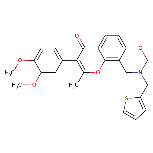 3-(3,4-dimethoxyphenyl)-2-methyl-9-[(thiophen-2-yl)methyl]-4H,8H,9H,10H-chromeno[8,7-e][1,3]oxazin-4-one