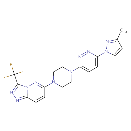 3-(3-methyl-1H-pyrazol-1-yl)-6-{4-[3-(trifluoromethyl)-[1,2,4]triazolo[4,3-b]pyridazin-6-yl]piperazin-1-yl}pyridazine