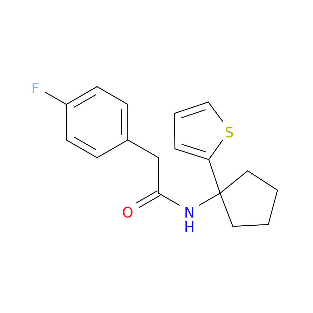 2-(4-fluorophenyl)-N-[1-(thiophen-2-yl)cyclopentyl]acetamide