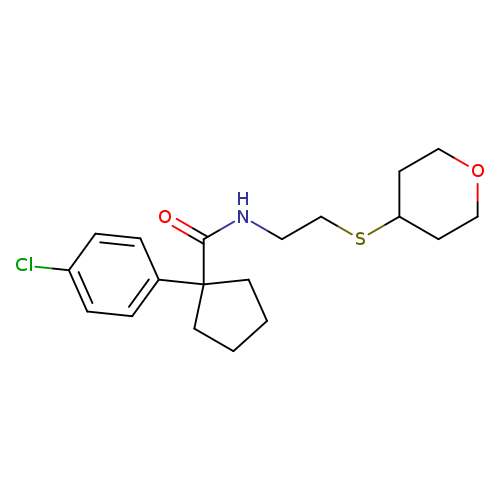 1-(4-chlorophenyl)-N-[2-(oxan-4-ylsulfanyl)ethyl]cyclopentane-1-carboxamide