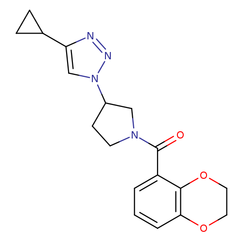 4-cyclopropyl-1-[1-(2,3-dihydro-1,4-benzodioxine-5-carbonyl)pyrrolidin-3-yl]-1H-1,2,3-triazole