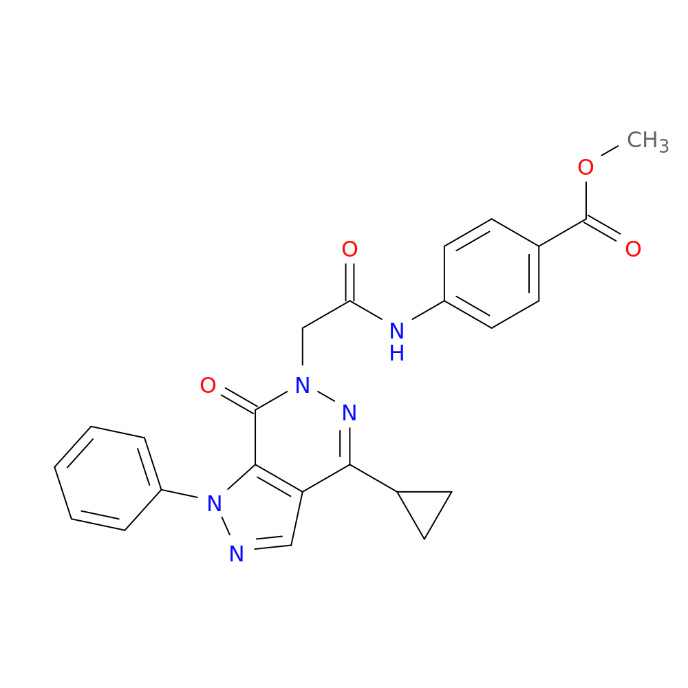methyl 4-(2-{4-cyclopropyl-7-oxo-1-phenyl-1H,6H,7H-pyrazolo[3,4-d]pyridazin-6-yl}acetamido)benzoate
