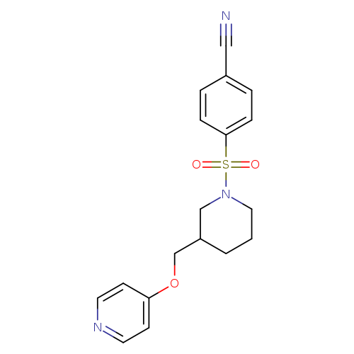 4-({3-[(pyridin-4-yloxy)methyl]piperidin-1-yl}sulfonyl)benzonitrile