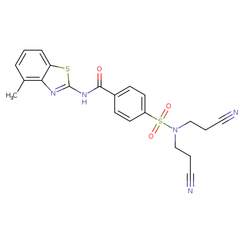 4-[bis(2-cyanoethyl)sulfamoyl]-N-(4-methyl-1,3-benzothiazol-2-yl)benzamide