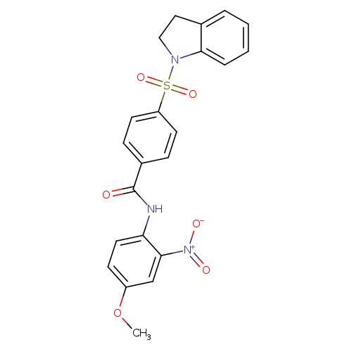 4-(2,3-dihydro-1H-indole-1-sulfonyl)-N-(4-methoxy-2-nitrophenyl)benzamide