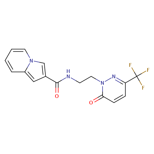 N-{2-[6-oxo-3-(trifluoromethyl)-1,6-dihydropyridazin-1-yl]ethyl}indolizine-2-carboxamide