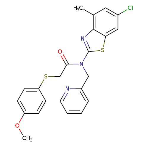 N-(6-chloro-4-methyl-1,3-benzothiazol-2-yl)-2-[(4-methoxyphenyl)sulfanyl]-N-[(pyridin-2-yl)methyl]acetamide