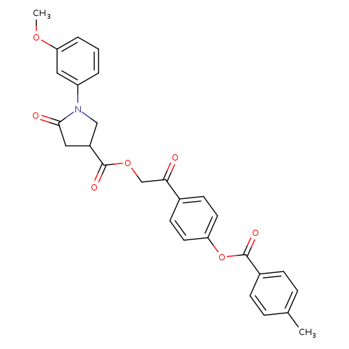 2-{4-[(4-methylbenzoyl)oxy]phenyl}-2-oxoethyl 1-(3-methoxyphenyl)-5-oxo-3-pyrrolidinecarboxylate