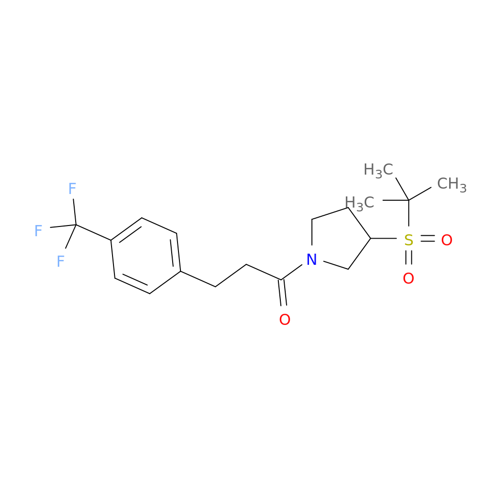 1-[3-(2-methylpropane-2-sulfonyl)pyrrolidin-1-yl]-3-[4-(trifluoromethyl)phenyl]propan-1-one