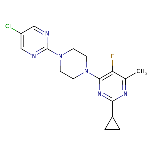 4-[4-(5-chloropyrimidin-2-yl)piperazin-1-yl]-2-cyclopropyl-5-fluoro-6-methylpyrimidine