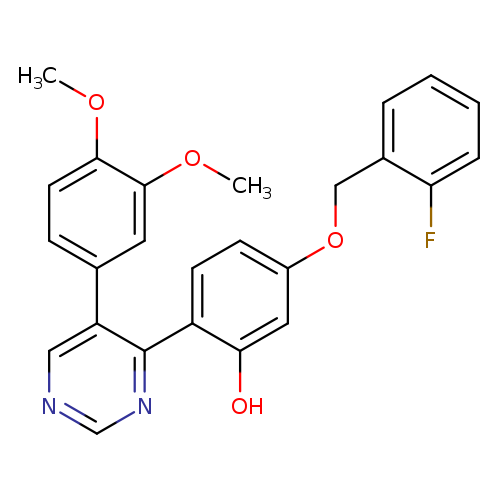 2-[5-(3,4-dimethoxyphenyl)pyrimidin-4-yl]-5-[(2-fluorophenyl)methoxy]phenol