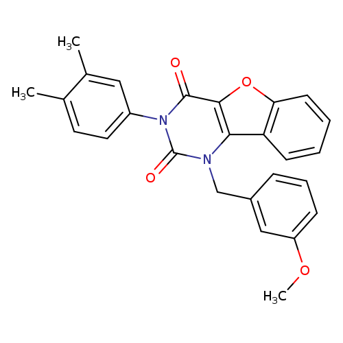 5-(3,4-dimethylphenyl)-3-[(3-methoxyphenyl)methyl]-8-oxa-3,5-diazatricyclo[7.4.0.0^{2,7}]trideca-1(9),2(7),10,12-tetraene-4,6-dione
