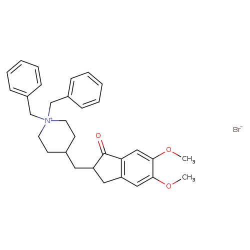 Piperidinium,4-[(2,3-dihydro-5,6-dimethoxy-1-oxo-1H-inden-2-yl)methyl]-1,1-bis(phenylmethyl)-,bromide (1:1)