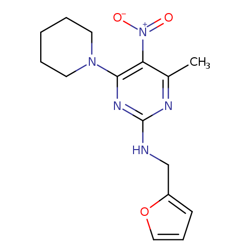 N-[(furan-2-yl)methyl]-4-methyl-5-nitro-6-(piperidin-1-yl)pyrimidin-2-amine