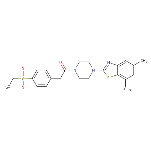 1-[4-(5,7-dimethyl-1,3-benzothiazol-2-yl)piperazin-1-yl]-2-[4-(ethanesulfonyl)phenyl]ethan-1-one