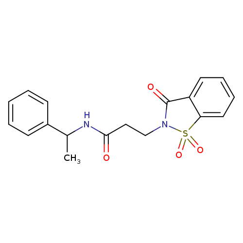 N-(1-phenylethyl)-3-(1,1,3-trioxo-2,3-dihydro-1lambda6,2-benzothiazol-2-yl)propanamide