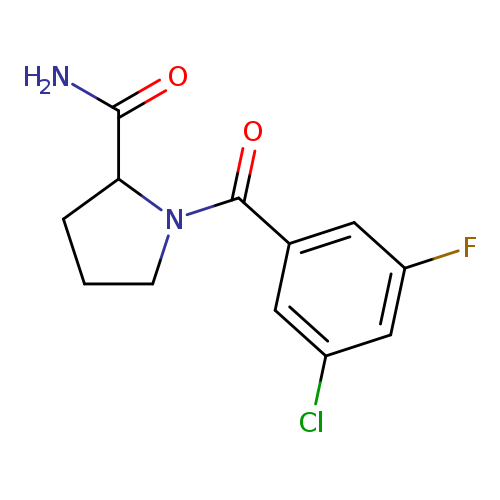 1-(3-chloro-5-fluorobenzoyl)pyrrolidine-2-carboxamide
