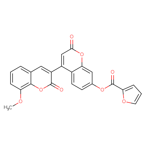 8-methoxy-2,2'-dioxo-2H,2'H-[3,4'-bichromene]-7'-yl furan-2-carboxylate