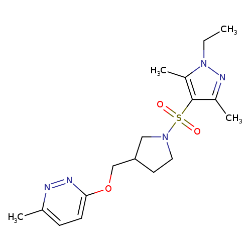 3-({1-[(1-ethyl-3,5-dimethyl-1H-pyrazol-4-yl)sulfonyl]pyrrolidin-3-yl}methoxy)-6-methylpyridazine