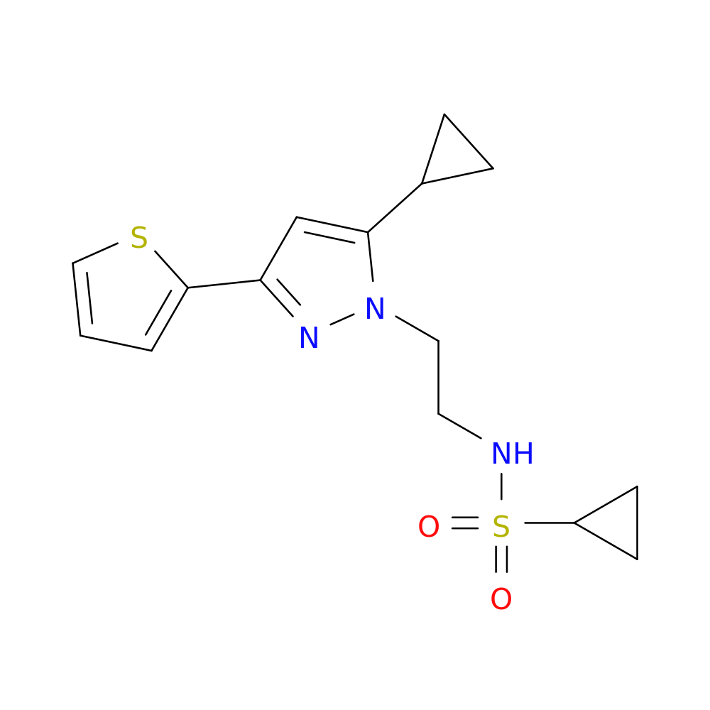 N-{2-[5-cyclopropyl-3-(thiophen-2-yl)-1H-pyrazol-1-yl]ethyl}cyclopropanesulfonamide